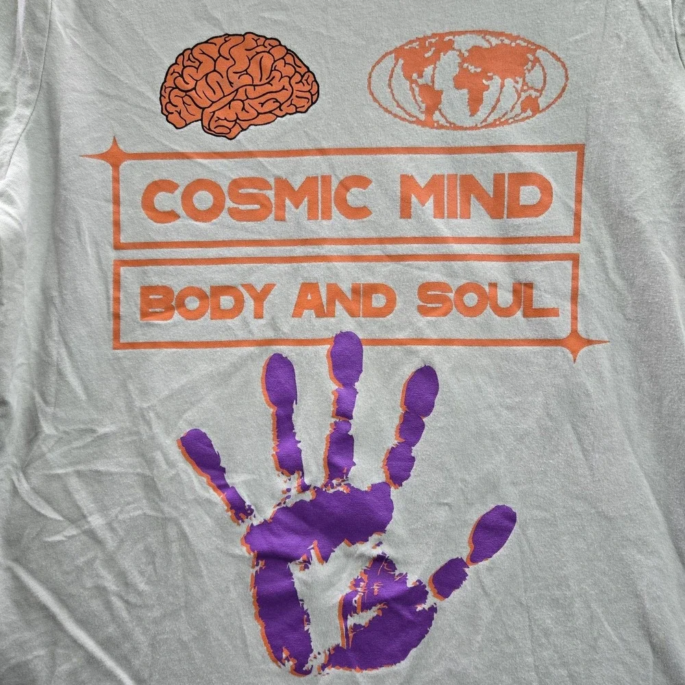 Coney Island Picnic Men Shirt M Gray‎ Graphic Print Cosmic Handprint Tee